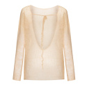 Light fog blouse with neckline at the back - Powder pink