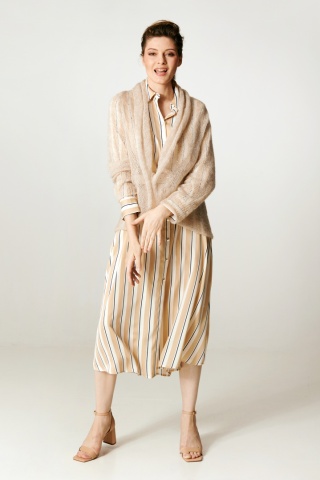 Lekki sweter wełniany damski Reneta - Beżowy