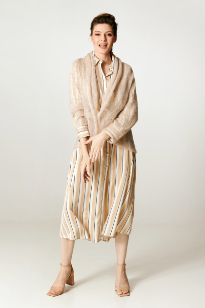 Alpaka kardigan Reneta - Beżowy