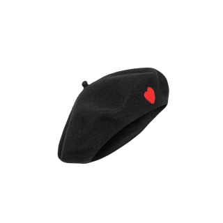 Beret serce - Czarny