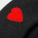 Heart beret - Black