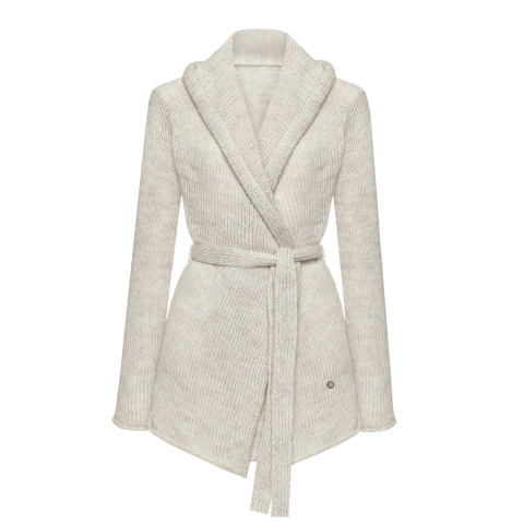 Otulający kardigan szalowy - Beżowy