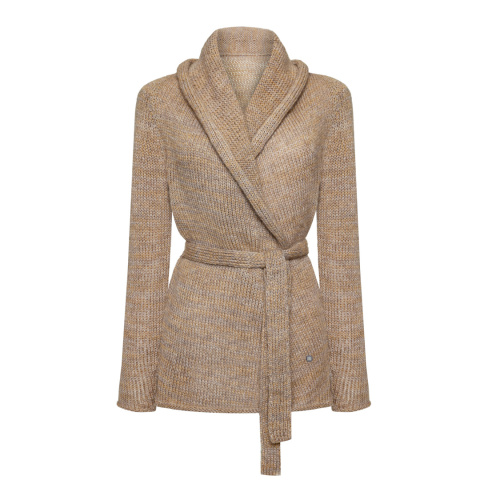 Otulający kardigan szalowy - Tabak