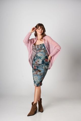 Alpaka kardigan Kamila - Jasny róż