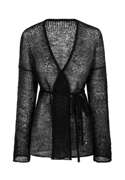 Alpaka kardigan Lovina - Czarny