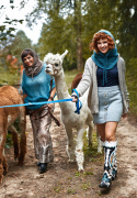 Alpaca shawl-etola - Beige