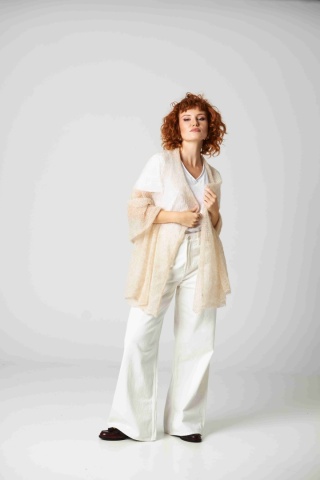 Alpaka lekki szal-etola - Beżowy