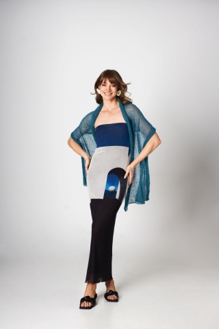 Alpaka lekki szal-etola - Morski