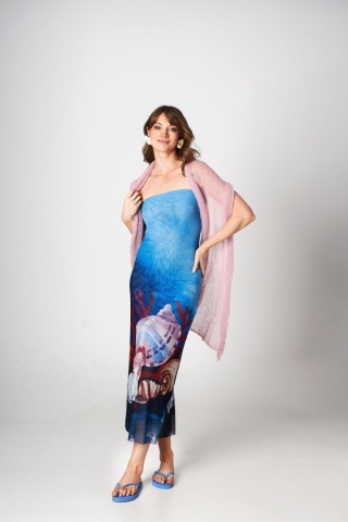 Alpaka lekki szal-etola - Jasny róż