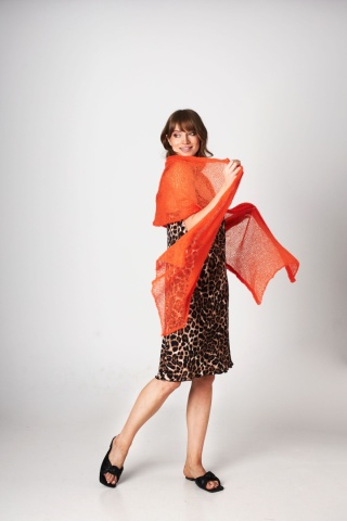 Alpaka lekki szal-etola - Neon pomarańcz