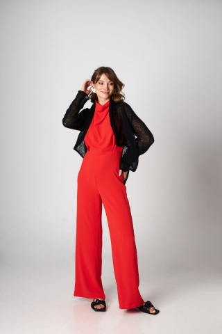 Lekki sweter wełniany damski Reneta - Czarny