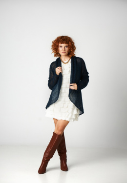 Alpaca cardigan Reneta - Navy Blue