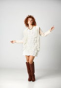 Alpaca cardigan Reneta - White