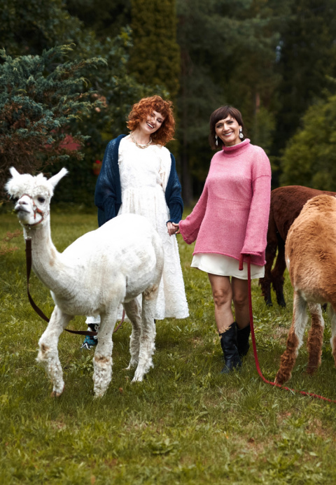 Alpaka sweter Reneta - Morski