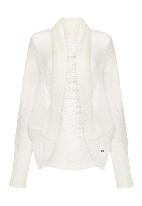 Alpaka kardigan Kamila - Biały