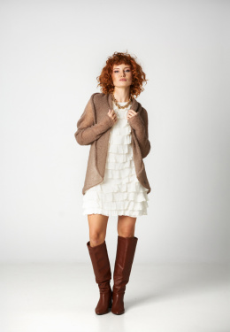 Alpaca cardigan Reneta - Brown