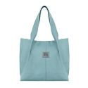 Leather handbag Shopper - Blue