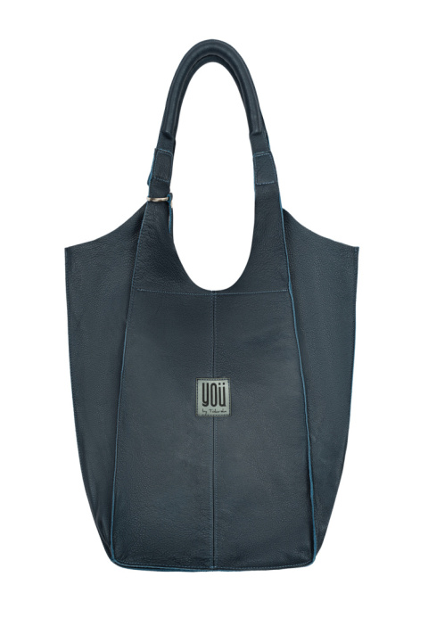 Skórzana torba Malezja - Granatowa