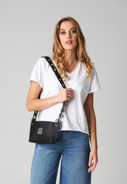 Skórzana torebka Sierra Leone - Czarna