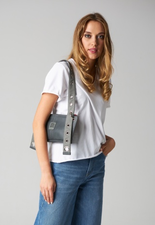 Skórzana torebka Sierra Leone - Szara