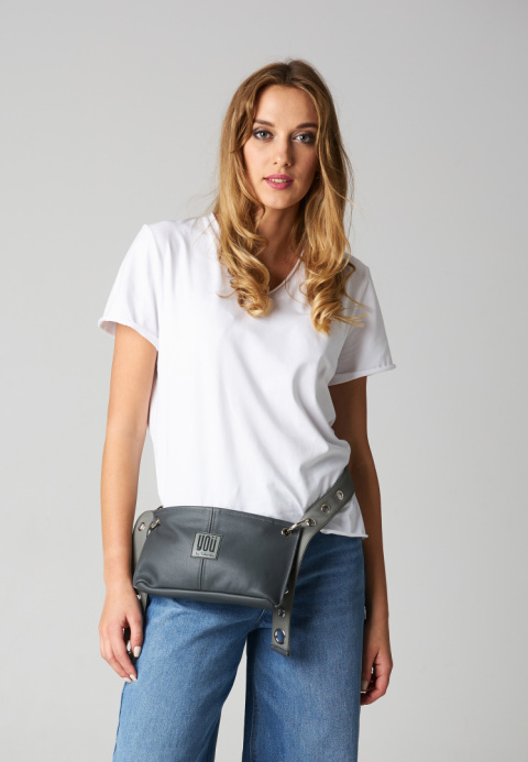 Skórzana torebka Sierra Leone - Szara