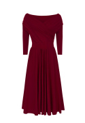 YOU by Ołtarzewska - Reversible envelope midi dress Kate - Burgundy