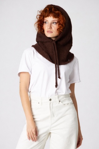 Balaclava z alpaki- Czekoladowy