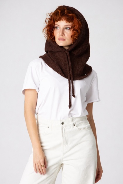 Balaclava z alpaki- Czekoladowy