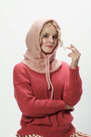 Alpaka Balaclava - jasny róż