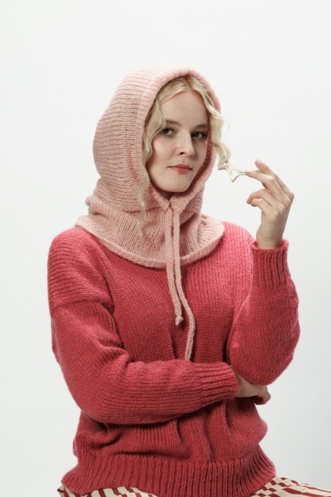 Alpaka Balaclava - jasny róż