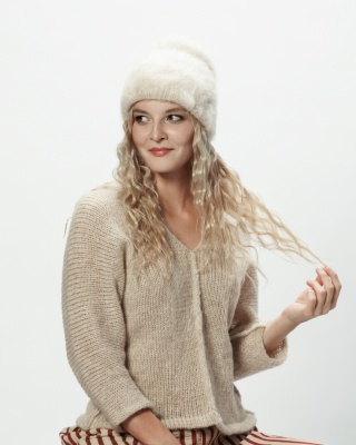 Alpaka czapka Sylwia - beżowy