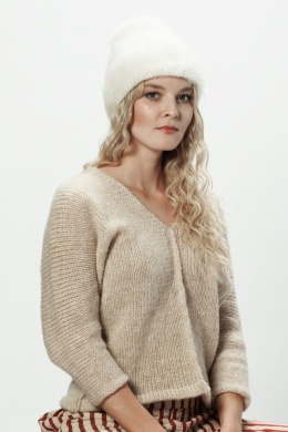 Alpaka czapka Sylwia - biały