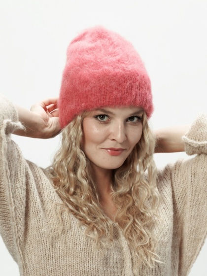 Alpaka czapka Sylwia - brudny róż
