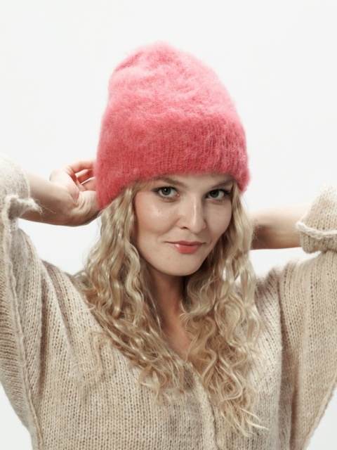 Alpaka czapka Sylwia - brudny róż