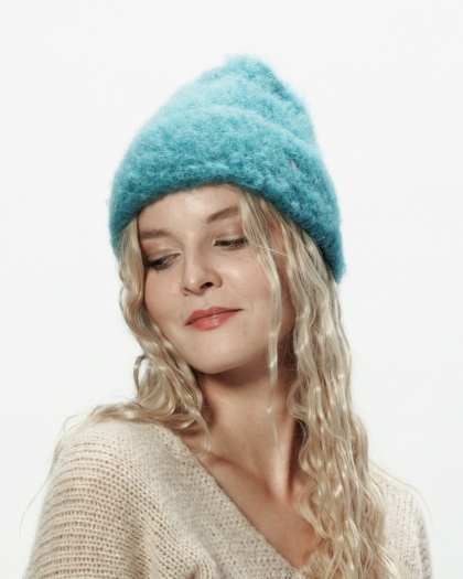 Alpaka czapka Sylwia - morski