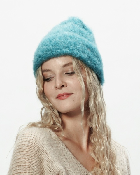 Alpaka czapka Sylwia - morski