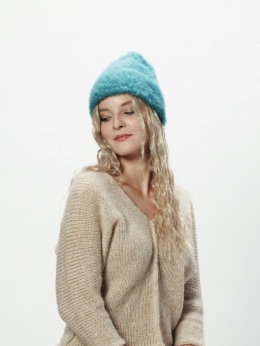 Alpaka czapka Sylwia - morski