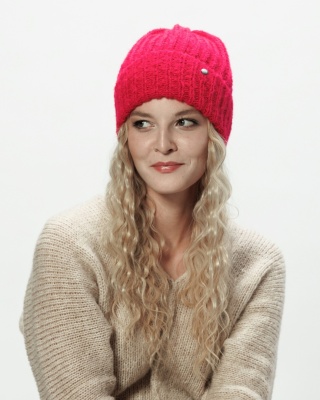 Alpaka czapka Urszula - piwonia