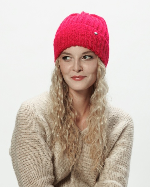 Alpaka czapka Urszula - piwonia