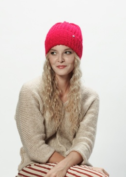 Alpaka czapka Urszula - piwonia