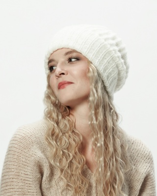 Alpaka czapka Urszula - biały