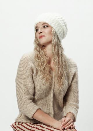 Alpaka czapka Urszula - biały