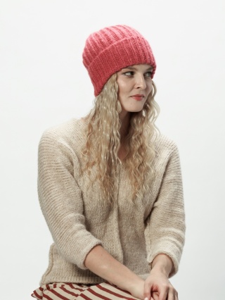 Alpaka czapka Urszula - brudny róż