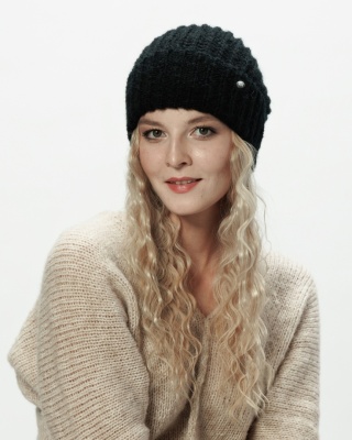 Alpaka czapka Urszula - czarny