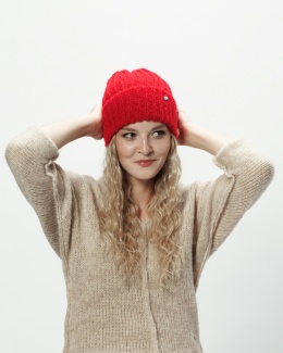 Alpaka czapka Urszula - czerwony