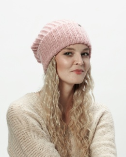 Alpaka czapka Urszula - jasny róż