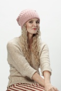 Alpaka czapka Urszula - jasny róż