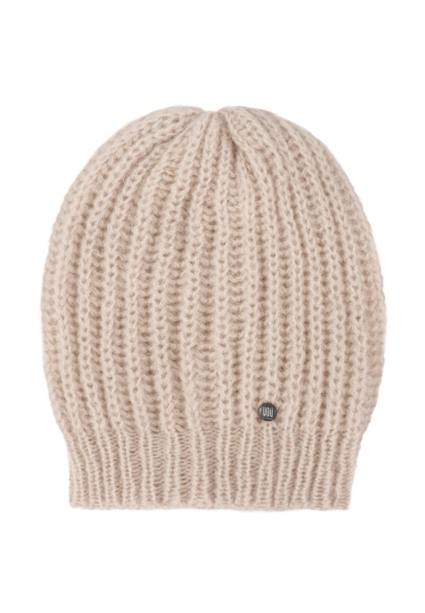 Alpaka czapka ze ściągaczem - beżowy