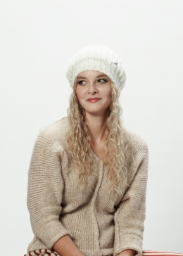 Alpaka czapka ze ściągaczem - biały