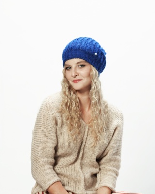 Alpaka czapka ze ściągaczem - chaber